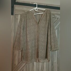 NYDJ Patterned 3/4 Sleeve Blouse, XL, EUC